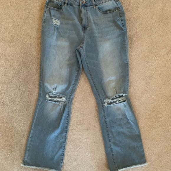 Ashley Stewart distressed jeans New